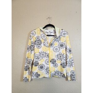 Onque Casuals Women's Multicolor Floral Long Sleeves Full Zip Hoodie Size Small